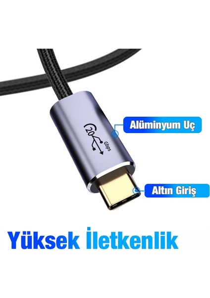 Ally 20GBPS 100W Type-C Macbook 8k Görüntü ve Data Şarj Kablosu 2 METRE-(5775) - TGZ2888-8304