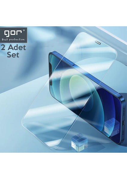 Gor Iphone 12/12 Pro 6.1 Best Full Tempered Cam Ekran Koruyucu 2ADET+TAKMA Aparatı - TGZ9073-8025