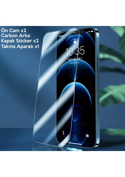 Gor Iphone 12/12 Pro 6.1 Best Full Tempered Cam Ekran Koruyucu 2ADET+TAKMA Aparatı - TGZ9073-8025