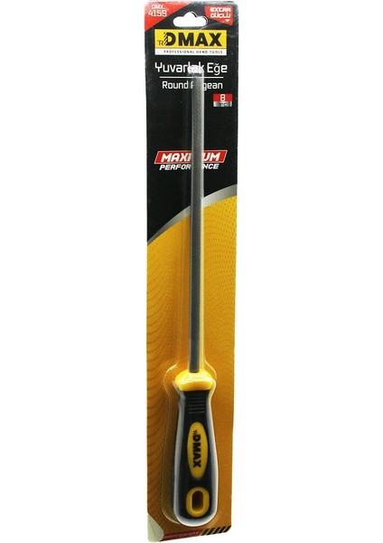 8 Inç Yuvarlak Metal Eğe Törpü Plastik Saplı (4767) - TGZ4740-4376