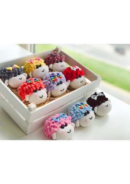 Amigurumi El Örgüsü Sevimli Kuzucuk Kafası Anahtarlıklar(Tek Fiyatıdır)
