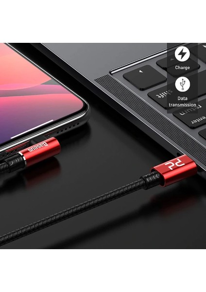 Baseus Mvp Elbow Type-C To iPhone Pd 18W Hızlı Şarj USB Kablo 1METRE-(5775) - TGZ2526-1197