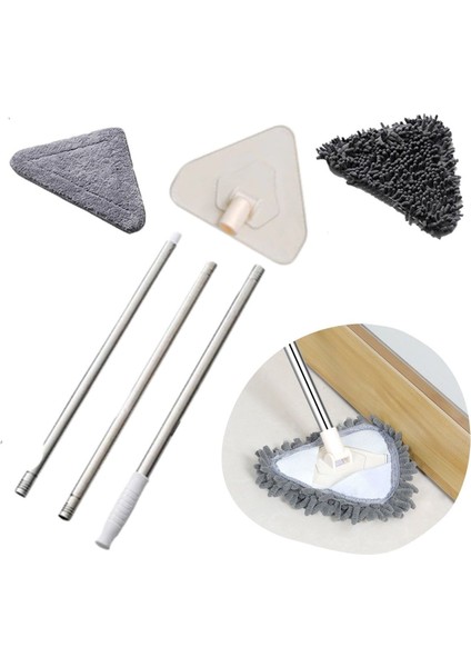 Üçgen Mop Çekçekli Cam Köşe Parke Fayans Silme Aparatı (4767) - TGZ9808-6328