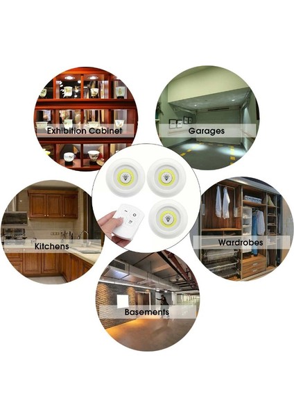 Üçlü Kumandalı Pilli Dokunmatik Portatif Cob LED Işık Aydınlatma (4767) - TGZ3552-7281