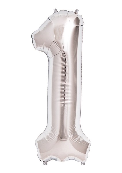 1 Rakam Folyo Balon Gümüş 40 Inç (4767) - TGZ8966-4085