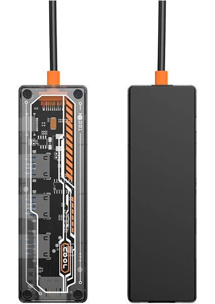 Ally 5in1 Type-C To Usb3.0 *4 + Type-C Çoğaltıcı Transparan HUB-(5775) - TGZ2999-5553