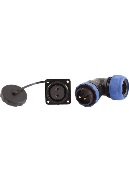 SD28 Su Geçirmez 2 Pin 28 mm Yuvarlak Konnektör (90° Dirsek) (4767) - TGZ2249-2091