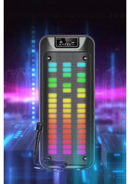 GTS-1852 Taşınabilir Rgb Ledli Bluetooth Hoparlör Usb-Tf Siyah - TGZ4222-3055