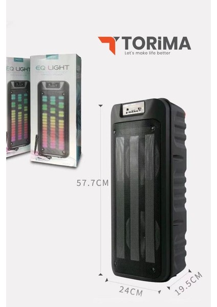 GTS-1852 Taşınabilir Rgb Ledli Bluetooth Hoparlör Usb-Tf Siyah - TGZ4222-3055