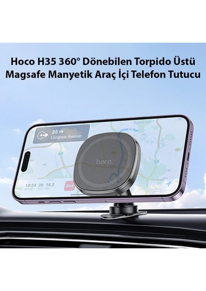 Hoco H35 360° Dönebilen Torpido Üstü Magsafe Manyetik Araç Içi Telefon Tutucu - TGZ6451-9210