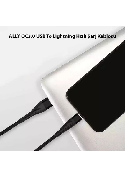 Ally Qc3.0 USB To Iphone Lightning Hızlı Şarj KABLOSU-(5775) - TGZ2529-6224