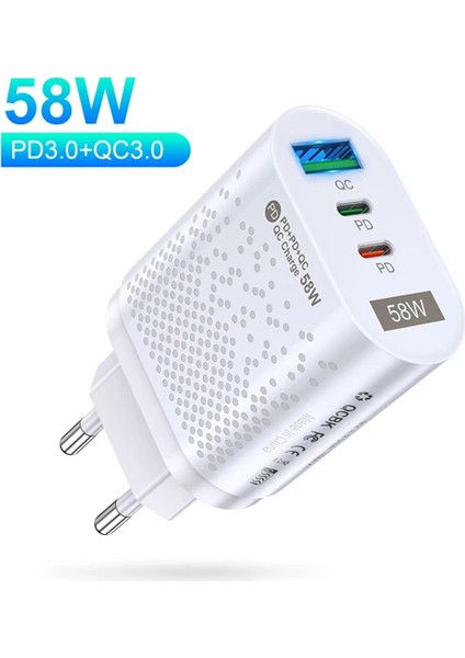 Uslion Pd 58W USB + Type-C Hızlı Şarj BAŞLIĞI-(5775) - TGZ6386-2796
