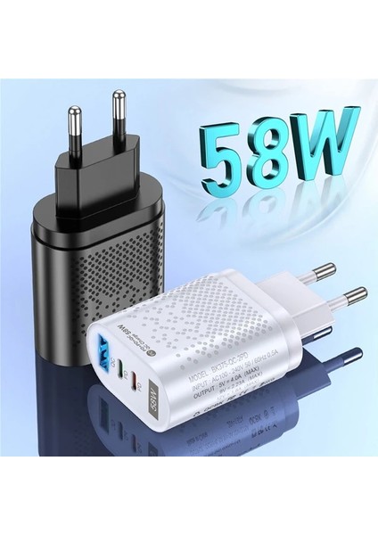 Uslion Pd 58W USB + Type-C Hızlı Şarj BAŞLIĞI-(5775) - TGZ6386-2796