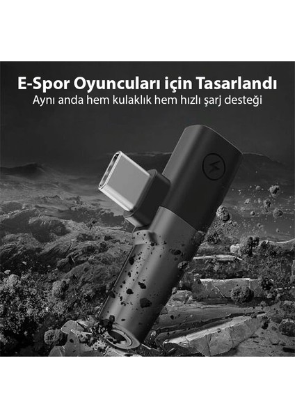 Ally Mini 2in1 Type-C To 3.5mm Kulaklık + Type-C Şarj ADAPTÖRU-(5775) - TGZ1677-2142