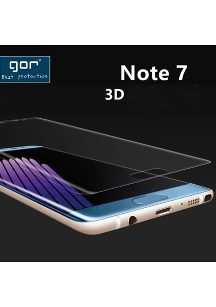 Gor Galaxy Note 7 Fan 3D Kavisli Darbe Emici Full Ekran Koruyucu 2 Adet SET-(5775) - TGZ2652-9472