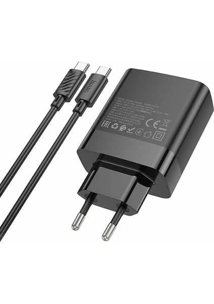 Hoco C127A PD45W(1C3A) Hızlı Şarj Aleti + Type-C To Type-C Kablo SETI-(5775) - TGZ3140-7039