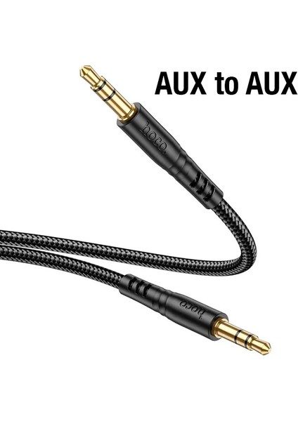 Hoco UPA24 Aux To Aux 3.5mm Ses Aktarım Kablosu 1MT-(5775) - TGZ9635-9102