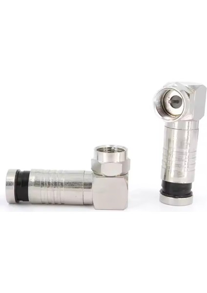 Sıkmalı Rg6/u6 L Tipi Çevirmeli F Konnektör (Sıkmalı + L Tip Çevirmeli) ( - TGZ5931-2356