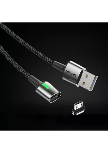 Baseus Zinc Magnetic USB Kablo Şarj Android Mikro Başlık 2metre 1.5A-(5775) - TGZ9777-4846