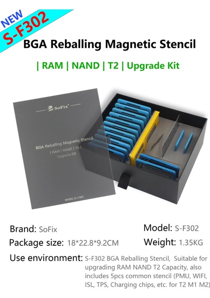 Sofix S-F302 Macbook Ram Nand T2 Bga Çip Onarım Kalıbı Kit A2159 fiyatları