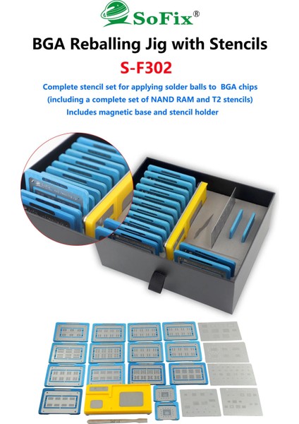 Sofix S-F302 Macbook Ram Nand T2 Bga Çip Onarım Kalıbı Kit A2159 modelleri