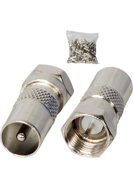 F Konnektör Erkek 60 Ohm Erkek Çevirici Metal Konnektör (4767) - TGZ5789-2839
