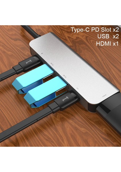 Ally USB (Type-C To 5in1 Hdtv 2xusb+2x Pd) Hub Adaptör ÇOKLAYICI-(5775) - TGZ2654-8437