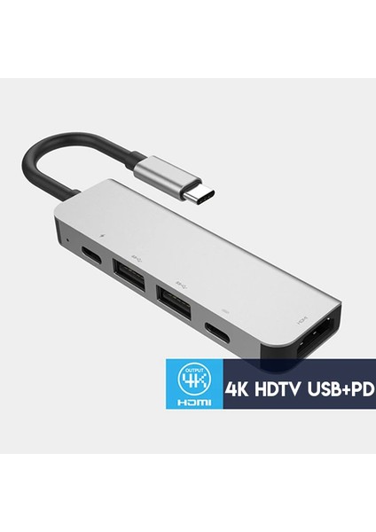 Ally USB (Type-C To 5in1 Hdtv 2xusb+2x Pd) Hub Adaptör ÇOKLAYICI-(5775) - TGZ2654-8437