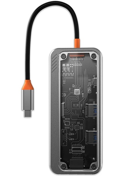 Ally 8in1 Type-C To Usb3.0 + Usb2.0 + Type-C + Pd + HDMI + Sd + Tf + Ethernet Çoğa - TGZ6315-1073