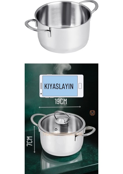 Turk 2 Li Paslanmaz Çelik Tencere Seti 16 cm - TGZ7444-4189