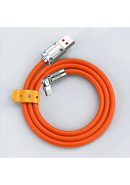 Ally 180° Dönebilen USB To Type-C 120W Hızlı Şarj Kablosu 1 METRE-(5775) - TGZ5487-6242