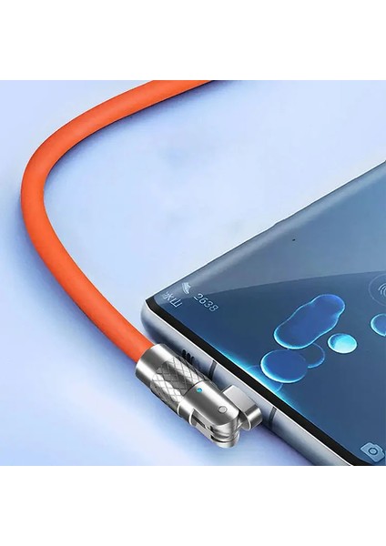 Ally 180° Dönebilen USB To Type-C 120W Hızlı Şarj Kablosu 1 METRE-(5775) - TGZ5487-6242