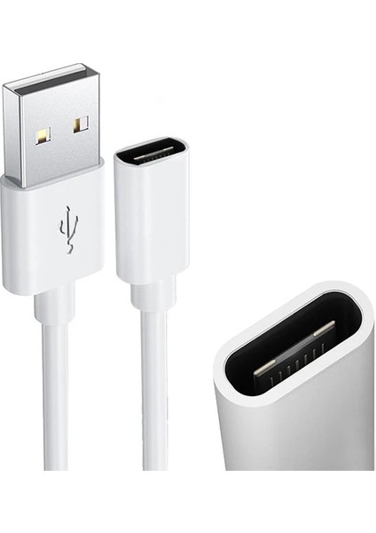 Ally USB 2.0 Erkek -Type C 3.1 Dişi Kablo Huawei Freelace USB Şarj KABLOSU-(5775) - TGZ8721-8635