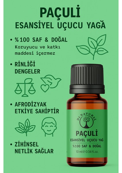 Paçuli Uçucu Yağ Saf Doğal Esans Buhurdanlık Difüzör Oda Esansı 10 ml fiyatları