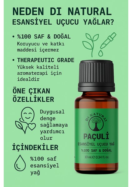 Paçuli Uçucu Yağ Saf Doğal Esans Buhurdanlık Difüzör Oda Esansı 10 ml fırsatları