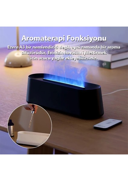 Ezere A3 Ev ve Ofis Için Alev Difüzörü ve Ultrasonik Hava NEMLENDICI-(5775) - TGZ8066-2958
