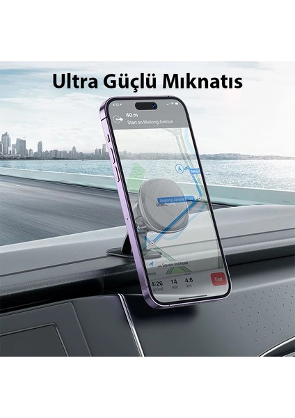 Hoco H30 360° Dönebilen Torpido Üstü Araç Içi Magsafe Manyetik Araç Içi Tel - TGZ2122-8686
