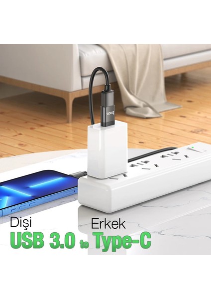 Hoco UA17 Erkek Type-C To Dişi USB Dönüştürücü Çevirici ADAPTÖR-(5775) - TGZ8952-3584