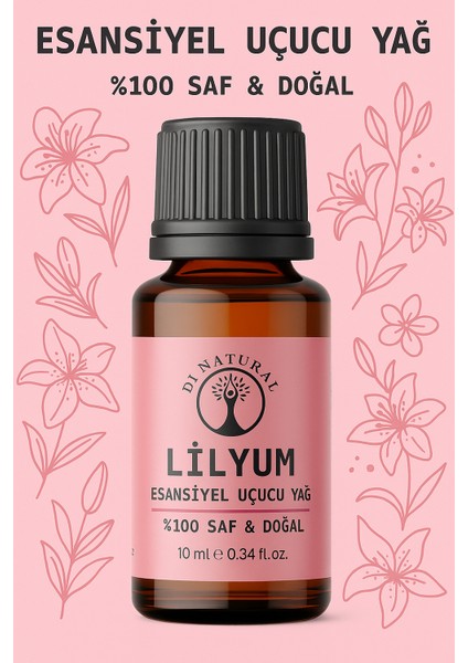 Lilyum Uçucu Yağ %100 Saf Doğal Esans Buhurdanlık Difüzör Oda Esansı 10 ml