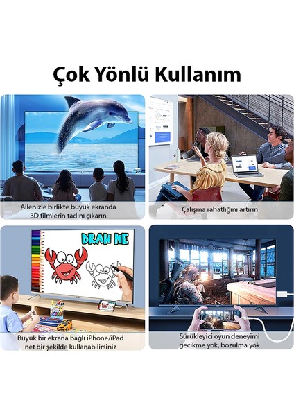 Ally Type C To 4K Hdmı 100W Type C Çevirici Iphone 15 Iphone 16 ANDROID-(5775) - TGZ7112-6773