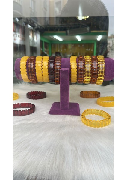 Unisex Beyrut Damla Kehribar Doğal Taş Bileklik