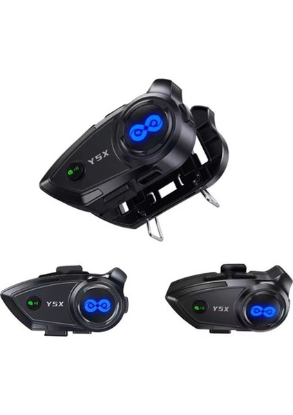 Y5X Rgb Işıklı Intercom 5 Kişi Bağlantılı 1000MAH Motosiklet Bluetooth Kulakl - TGZ9915-3587