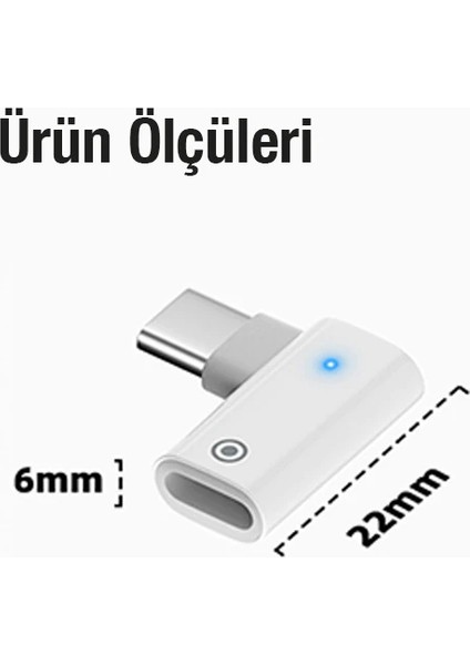 Ally L Tipi Lightning To Type-C Dönüştürücü Apple Pencil Kalem Şarj Adaptör? - TGZ2006-1099