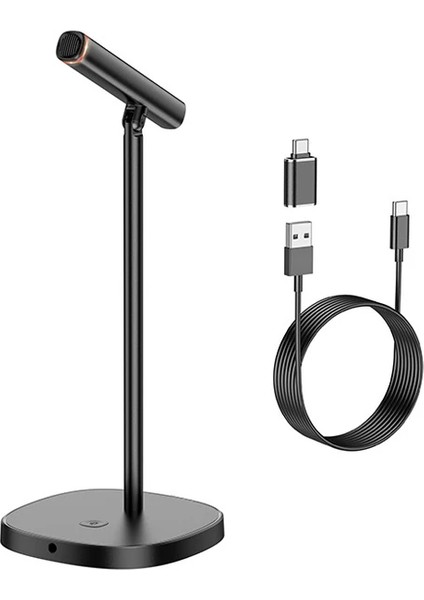 Hoco L16 USB + Type-C Kablolu Masaüstü Yayıncı Youtuber MIKROFONU-(5775) - TGZ9232-2364