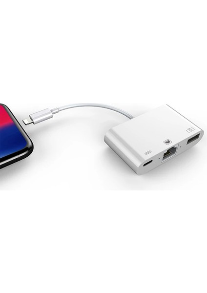 Iphone/ipad 3in1 Ethernet RJ45 ve USB Kamera Adaptörü NK107-(5775) - TGZ4703-3983