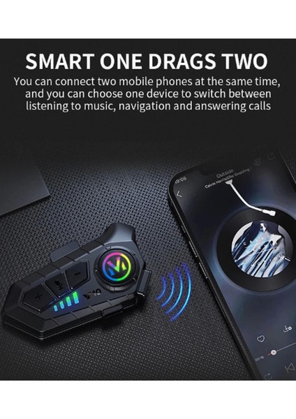 Y10 Kask Kulaklık Bluetooth Motosiklet Kulaklık 53 Bluetooth Intercom Motorsiklet - TGZ4060-5452