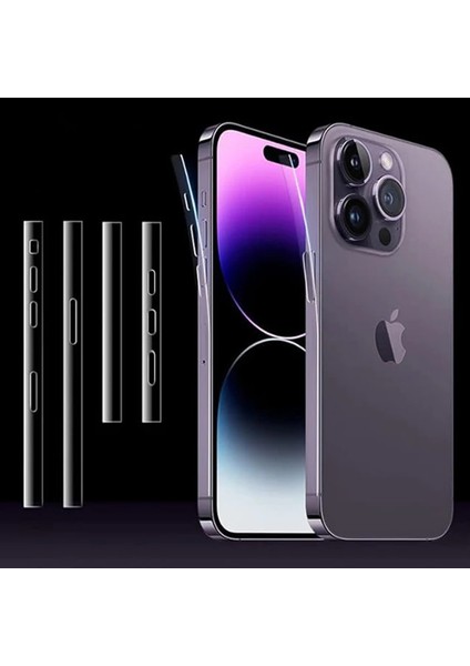 Ally iPhone 15 Pro Max Hidrojel Hayalet Yan Alt Üst Kaplama Koruyucu FILM-(5775) - TGZ8842-8740