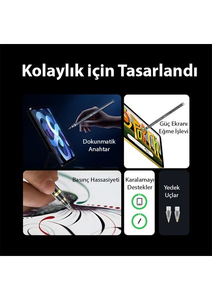 Dux Ducis Sp-04 Manyetik Şarjlı Stylus Pen iPad Tablet Dokunmatik Kalem Transparen - TGZ2238-5825