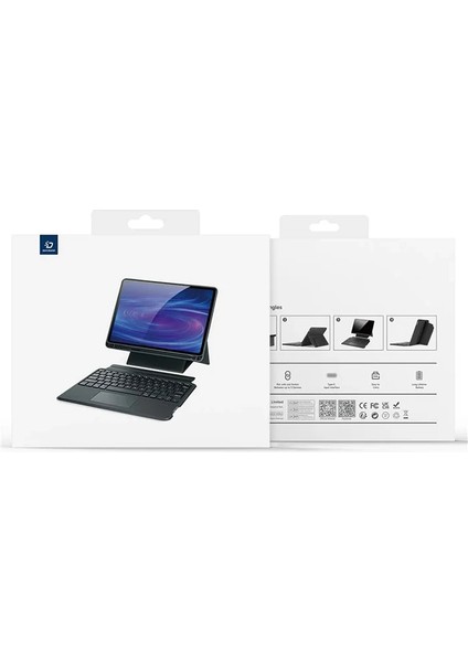 Dux Ducıs Samsung Galaxy Tab S9 + Ayrılabilir Bluetooth Klavye Touchpad Pu Deri Kı - TGZ8112-7478