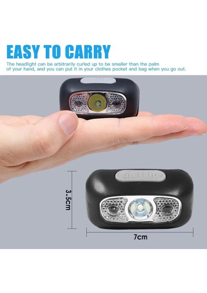 Baretta BRT61 Xpe Pearls LED Hareket Sensörlü Mini USB Şarjlı Kafa Feneri - TGZ3406-2392